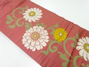 アンティーク　花唐草模様織出し名古屋帯（着用可）